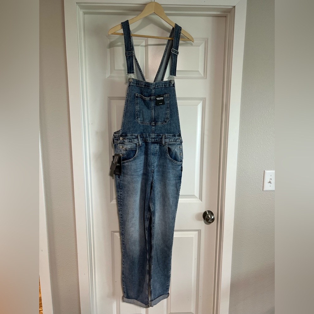 Silver Denim Overalls